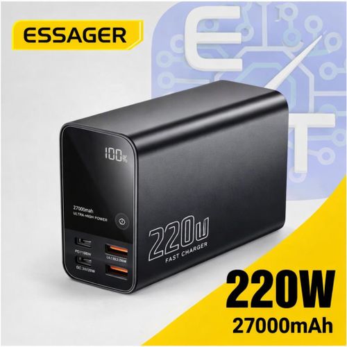 Power Bank 27000mAh 220W Charge Rapide – Batterie Externe USB-C PD 100W avec Écran LED pour Smartphone, Tablette et PC Portable