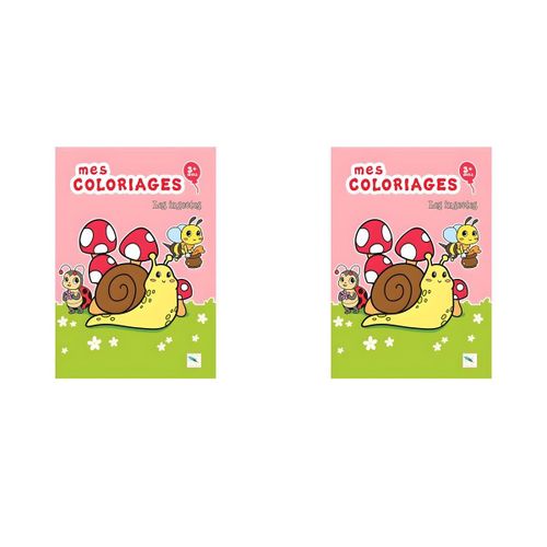 Lot de 2 Cahiers de Coloriage - Thème Insectes - Éveil Artistique et Ludique pour Enfants - Multicolore