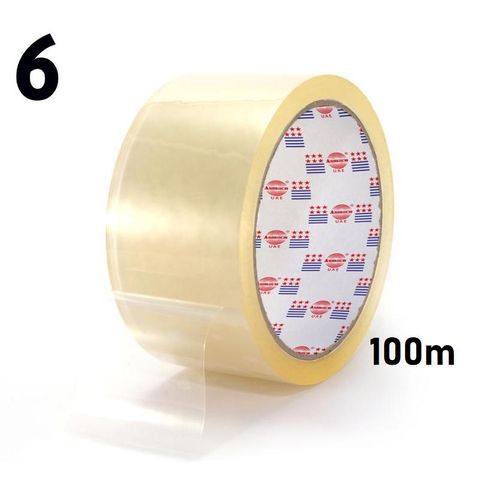 6 Ruban Adhésif d'Emballage Transparent