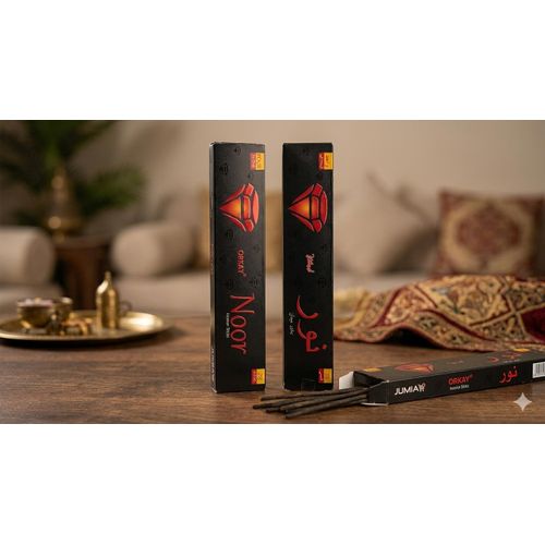 بخور نور من أوركاي المميز – عود بخور هندي عالي الجودة – علبة تحتوي على 28 عود