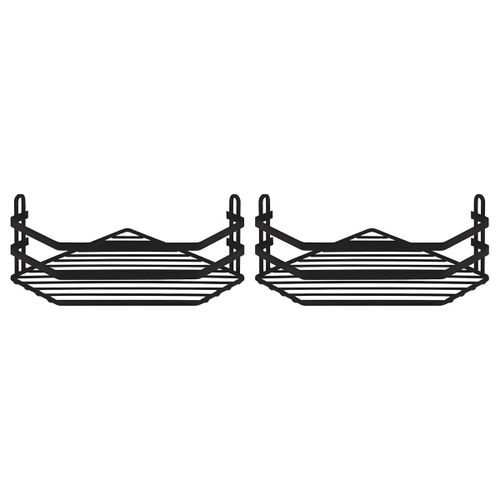 Lot de 2 - Étagère de Bain - Design Métallique Noir Mat - Pour Salle de Bain - 28x20x10cm