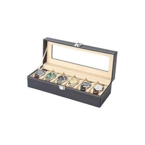 Boîte à Montres Élégance Noire 6 Compartiments