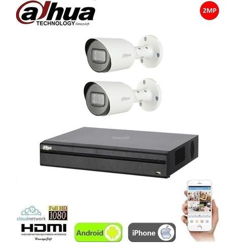 Pack 2 caméras de surveillance d'extérieur: XVR 4 entrées + 2 cam ext