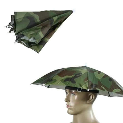 Parapluie de Tête, Chapeau de Parapluie Pliable Anti-pluie Anti-soleil