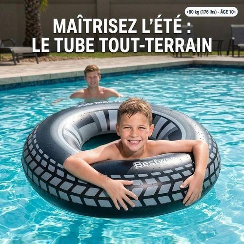 Bouée Gonflable en Forme de Pneu de Voiture 91 cm pour Enfants et Adultes Piscine Plage
