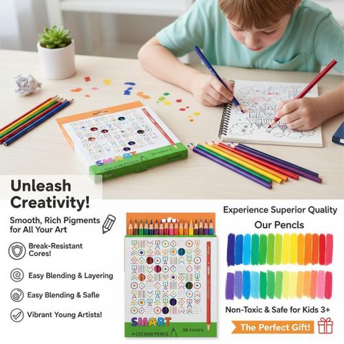 Crayons de Couleur Smart veil Cratif et Couleurs Riches 24 couleur