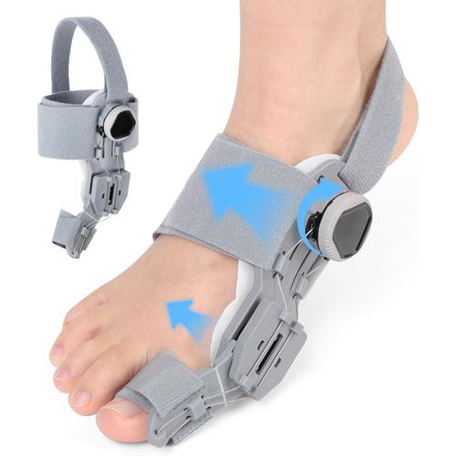 Correcteur Hallux Valgus, Hallux Valgus Boutons Orthese Corrective avec Molette Réglable Coussin Gel Doux pour Soulager, Orthèses pour Hallux Valgus Plaque De Fixation, Jour Et Nuit, Unisexe