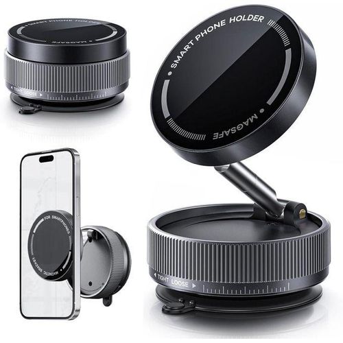 Support Téléphone Magnétique Magsafe 360° Rotatif à Ventouse – Double Face, Pliable & Rétractable – Version Améliorée pour Voiture, Bureu et Maison