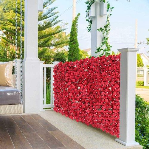 Clôture Décorative Fleurie Artificielle – Panneau de Haie Élégant pour Jardin et Terrasse, 3MX1M