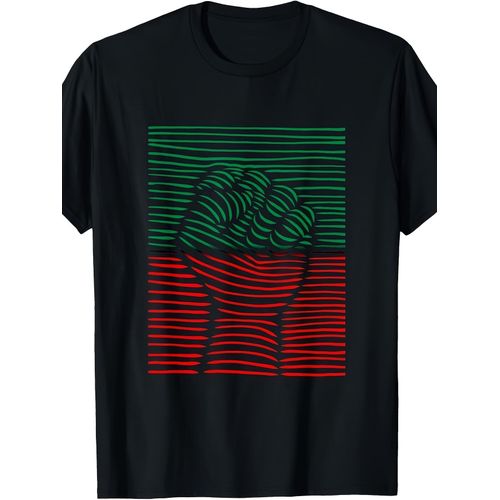 T-shirt épais pour homme en coton 180 g/m - T-shirt graphique à col ras du cou avec accent audacieux vert et rouge - T-shirt décontracté de tous les jours pour streetwear, bureau, fêtes - Tissu non extensible lavable en machine - Tout-