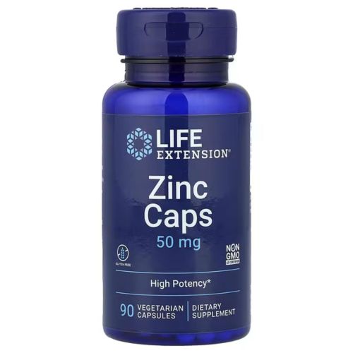 Zinc Caps, Haute dose, 50 mg, 90 capsules végétariennes - Antioxydant, immunité, peau, thyroïde