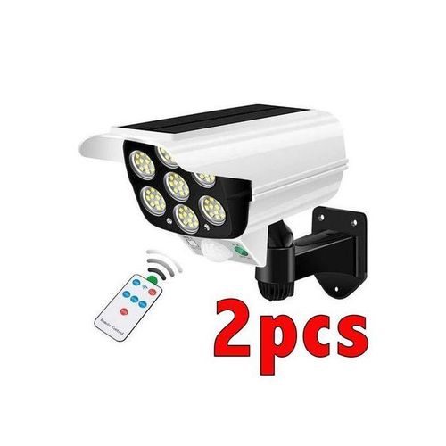 pack 2 lampe solaire caméra factice capteur de mouvement extérieur