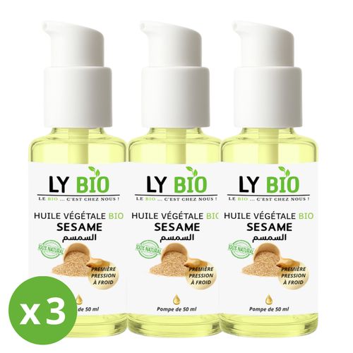 LYBIO PACK HUILE SESAME 50ml - POMPE LOT DE 3 bouteilles