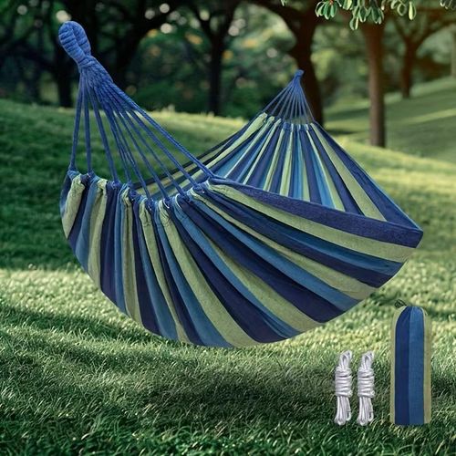 Hamac de Jardin Double Ultra Rsistant Toile Confortable avec Cordes de Fixation Idal Camping Dtente Extrieure