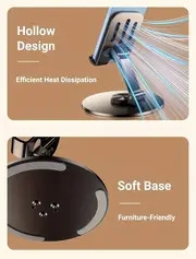 support de téléphone et tablette en fer rotatif à , compatibilité universelle, base antidérapante, support métallique étanche pour appareils intelligents détails 1