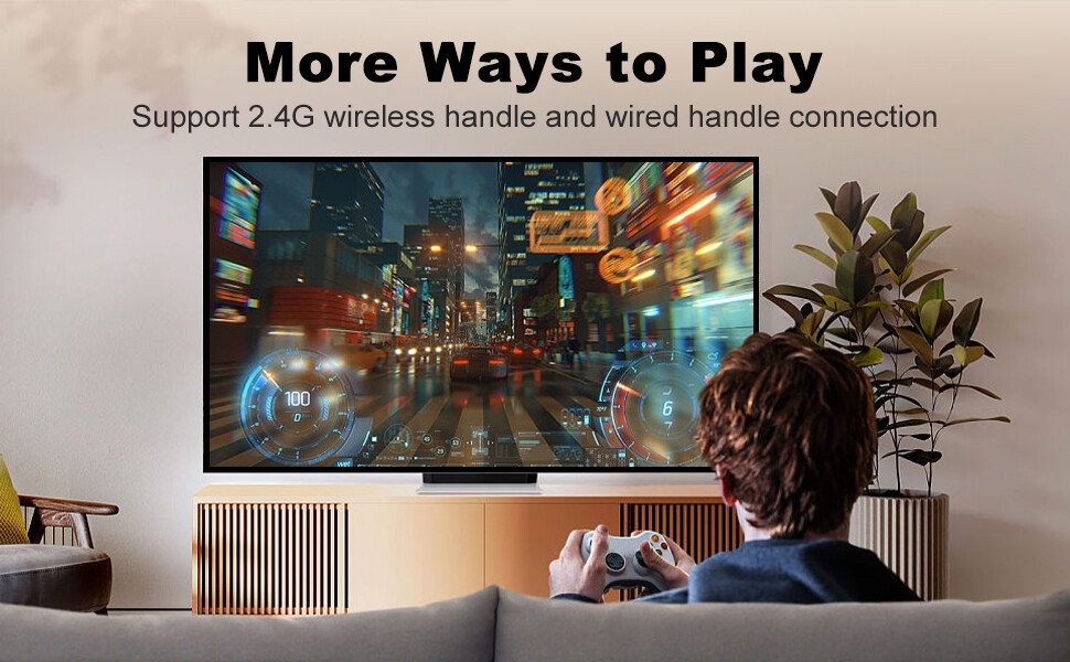 Support 2.4G wireless handle and wired handle connection