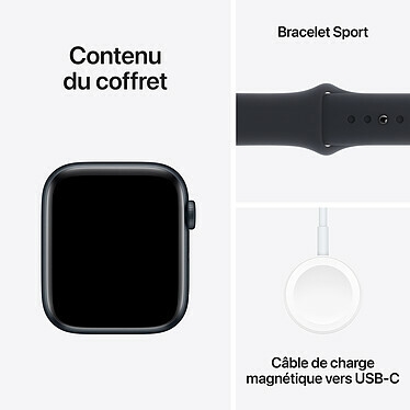 Apple Watch SE GPS + Cellular (2023) Midnight Aluminium Bracelet Sport Band Midnight 44 mm - M/L