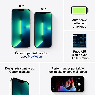 Apple iPhone 13 Pro Max 128 Go Argent · Reconditionné