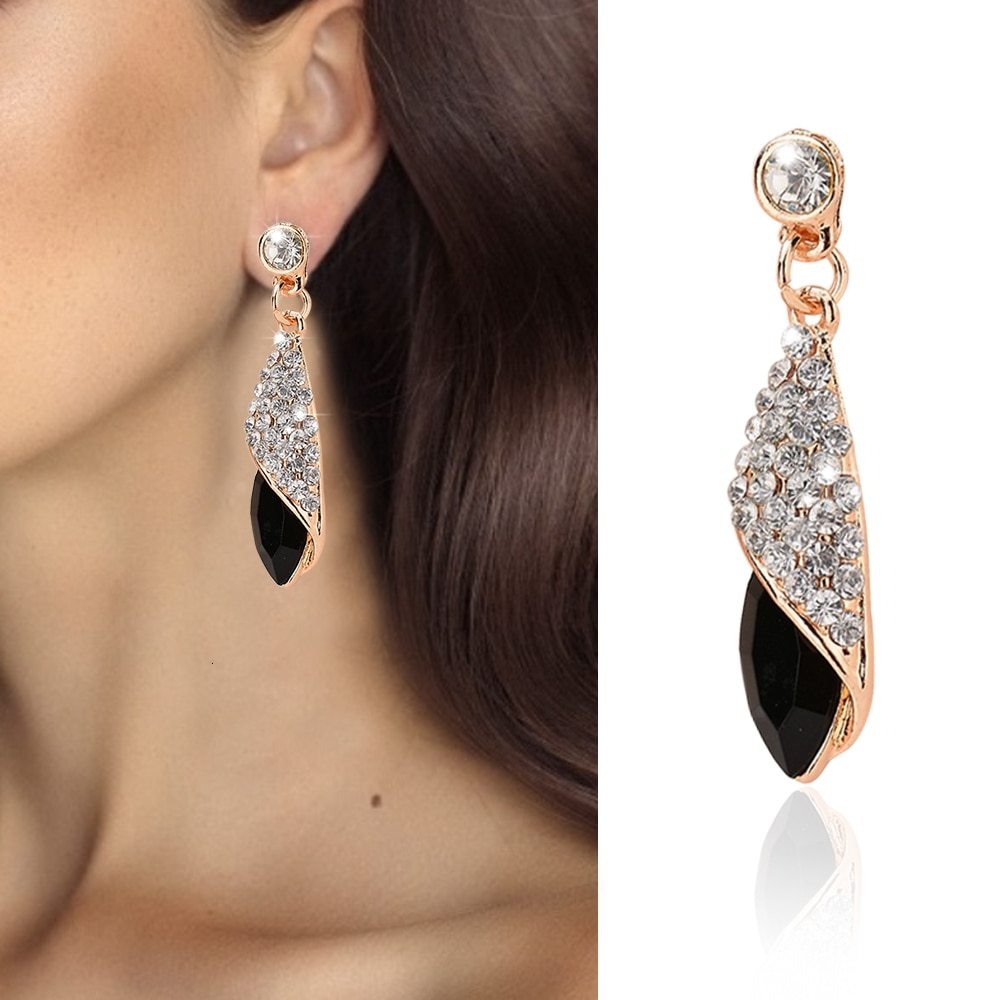 Autre 1 paire Filles Boucles D'oreilles À La Mode Femmes Cristal Goutte