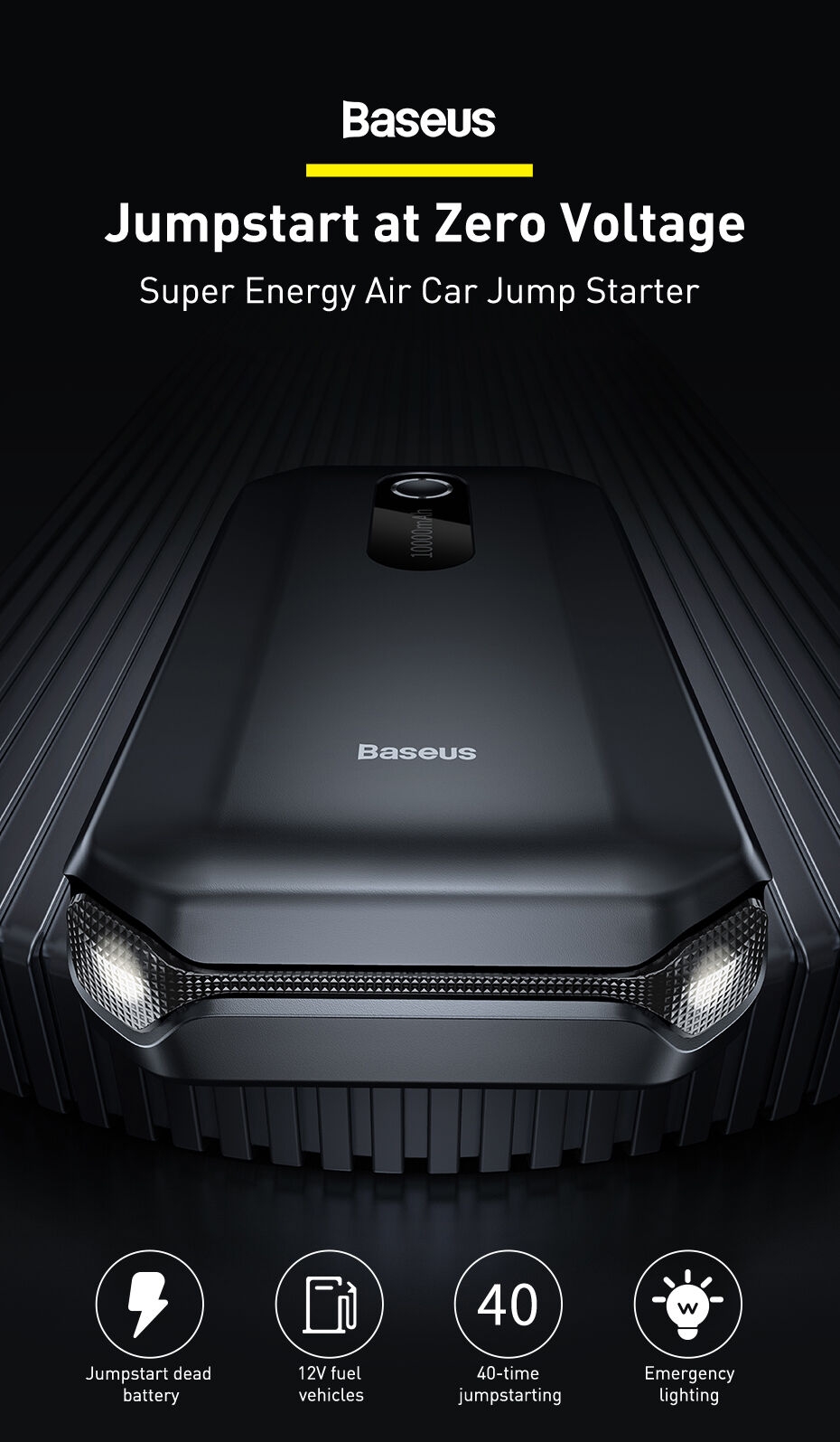 Baseus Super Energy Air 10000mAh 1000A Démarreur de Voiture Booster Batterie Maroc 1 Baseus Super Energy Air 10000mAh Rocoren Maroc