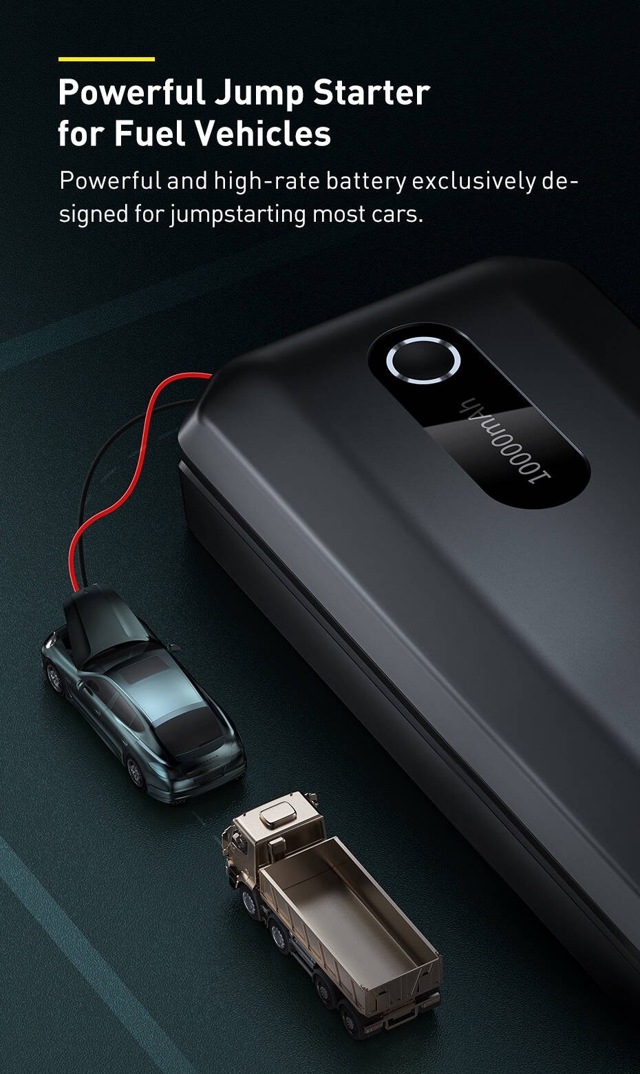 Baseus Super Energy Air 10000mAh 1000A Démarreur de Voiture Booster Batterie Maroc 4 image