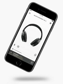 Application Bose Connect illustrée sur l’écran d’un smartphone