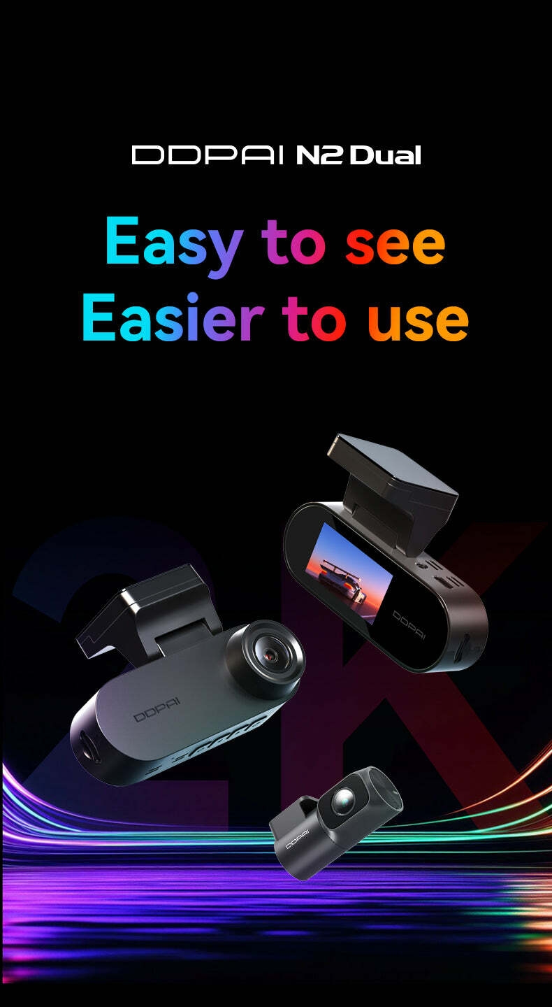 Dashcam avant arrière 2K + Full HD Maroc