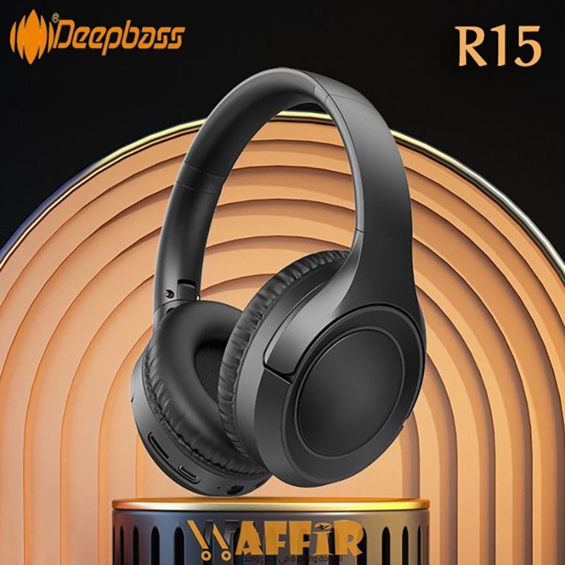 DeepBass R15 Casque sans Fil , Hi-FI Hi-Res avec Suppression Active du Bruit, Bluetooth v5.3 avec Mic, 8 H, R15Design Pliable 3,5mm pour iPhone Samsung Waffir.Ma DeepBass Maroc
