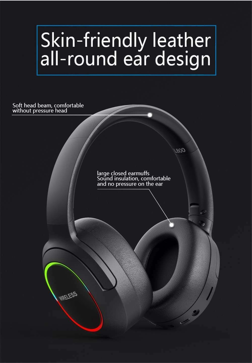 Écouteurs sans fil DeepBass R10 Bluetooth pliables, casque R1O de jeu stéréo Bass, Micro, antibruit, pour iphone, PC, téléphone