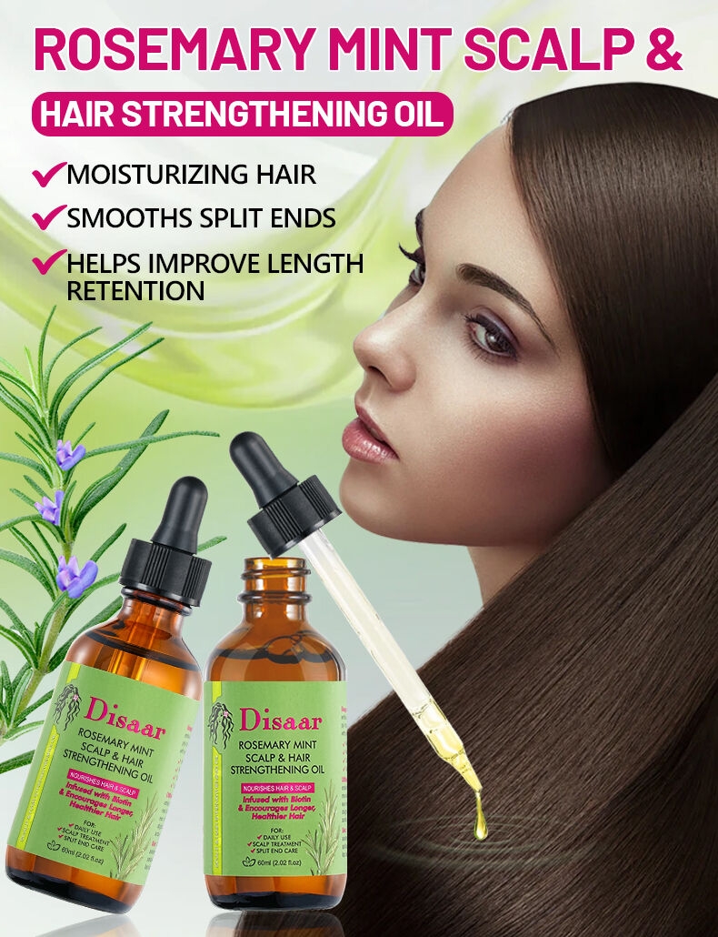 Disaar New Herbal Rosemary Organic Hair Strengthening Oil Daily Use Nourishes Growth Hair Scalp Rosemary Hair Oil Private Label