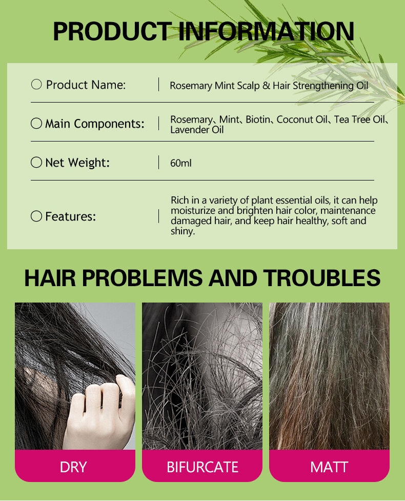 Disaar New Herbal Rosemary Organic Hair Strengthening Oil Daily Use Nourishes Growth Hair Scalp Rosemary Hair Oil Private Label