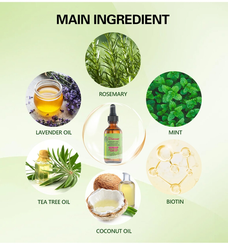 Disaar New Herbal Rosemary Organic Hair Strengthening Oil Daily Use Nourishes Growth Hair Scalp Rosemary Hair Oil Private Label