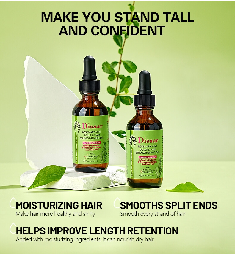 Disaar New Herbal Rosemary Organic Hair Strengthening Oil Daily Use Nourishes Growth Hair Scalp Rosemary Hair Oil Private Label