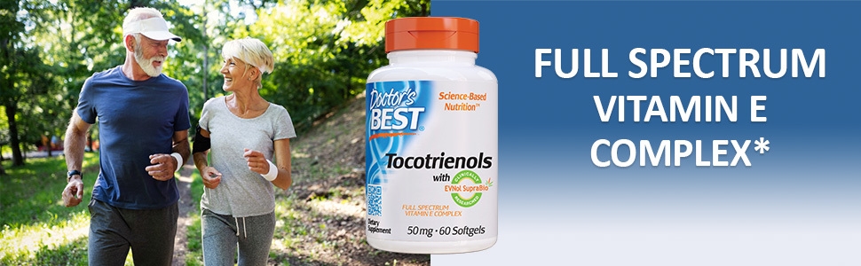 Amazon.com: Doctor's Best Tocotrienols contains EVNol SupraBio Full  Spectrum Vitamin E Complex, 60 Count : Health & Household
