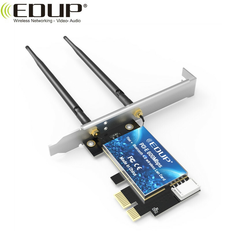 2.4GHz/5.8Ghz Dual Band AC600 WiFi Bluetooths PCI Express Adapter With 2*5DBi Antenna