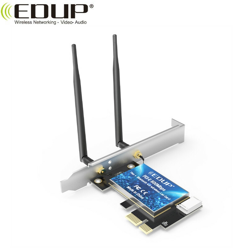 2.4GHz/5.8Ghz Dual Band AC600 WiFi Bluetooths PCI Express Adapter With 2*5DBi Antenna
