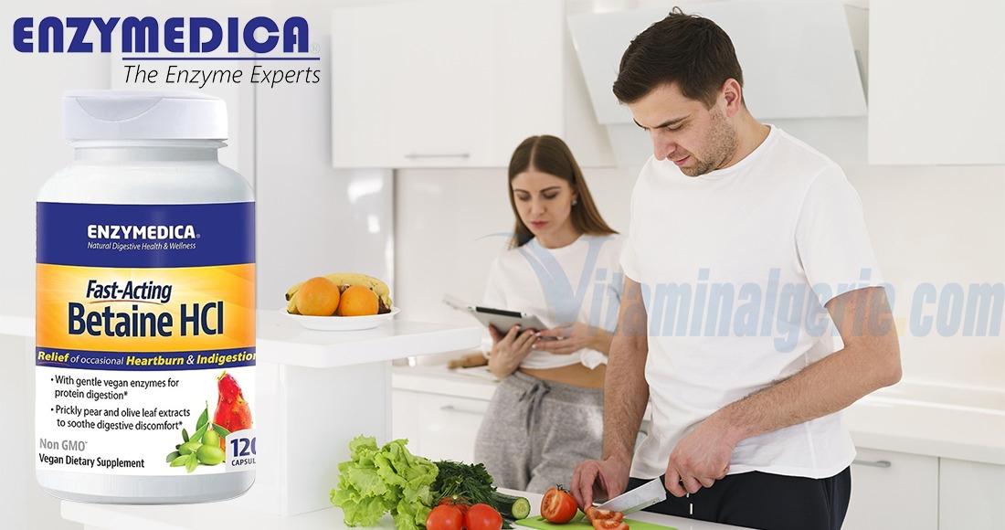 Enzymedica, Betaine HCI, chlorhydrate de bétaïne, 120 gélules - Vitamin  algerie