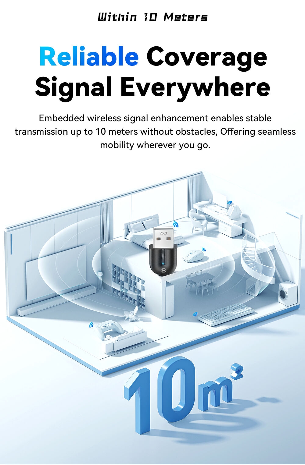 Sd8060e60321c44cda30238c72eb317b8z Essager Adaptateur USB Bluetooth 5.3 – Connectivité Simplifiée pour Tous Vos Appareils
