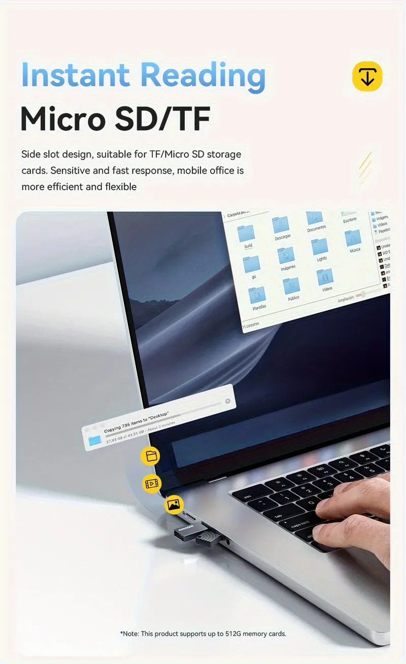 2-en-1 usb-c & usb-a vers lecteur de cartes /tf - adaptateur de carte à double emplacement haute vitesse pour smartphones, ordinateurs portables et plus , accessoire pour appareils mobiles | lecteur de cartes élégant | design durable Détails du produit 2