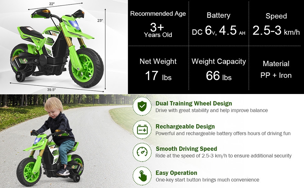 electric motorcycle for kids