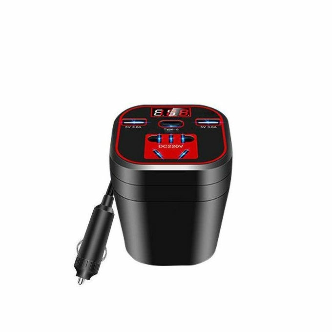 product_image_name-Generic-Car Power Inverter 24v 12v 220v 200w Led Display Car Output Power Inverter Charging Cup High Inverter Type-C Mounted Power-1