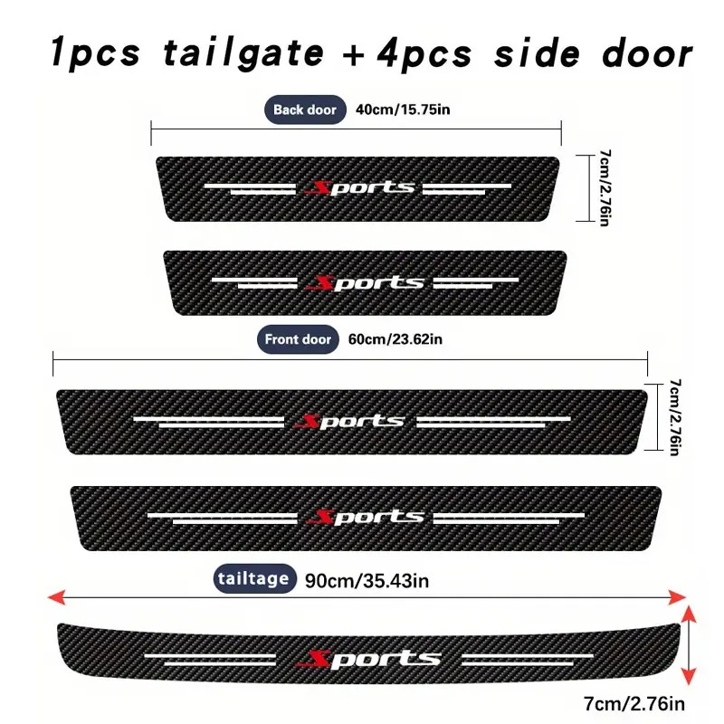 5pcs protecteurs de de porte en fibre de - mate, auto-adhésifs & résistants aux rayures pour toutes détails 9