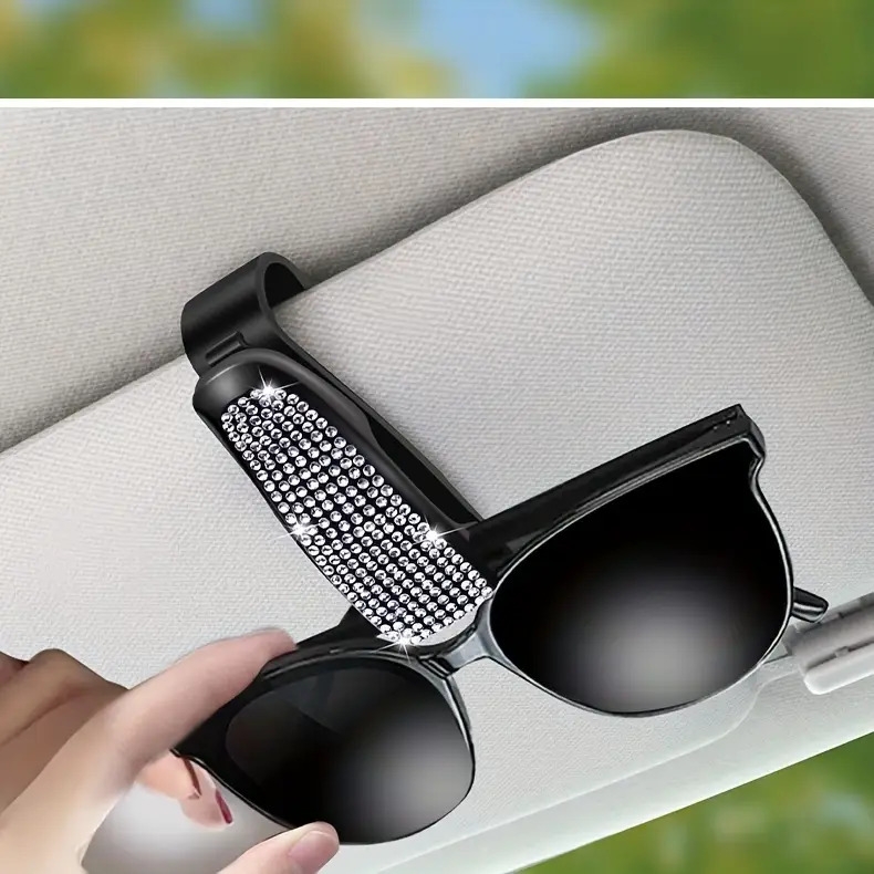 clip de pare-soleil pour en strass 1pc - porte-lunettes multifonctionnel pour accessoires intérieurs de détails 3