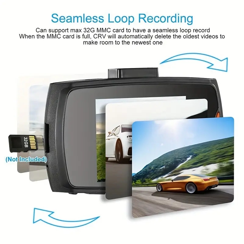 front facing lens 1080p tachograph with infrared night cycle recording and 2 4 inch ips screen details 7