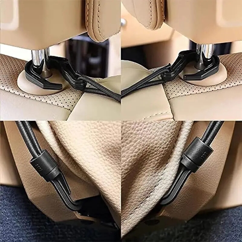 1pc 3-Layer Car Mesh Organizer, Sac Filet De Siège Arrière, Barrière Pour Animaux De Compagnie Arrière, Porte-mouchoirs De Cargaison, Porte-monnaie De Rangement, Pochette De Filet Pour Voiture détails 0