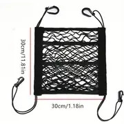 1pc 3-Layer Car Mesh Organizer, Sac Filet De Siège Arrière, Barrière Pour Animaux De Compagnie Arrière, Porte-mouchoirs De Cargaison, Porte-monnaie De Rangement, Pochette De Filet Pour Voiture détails 5