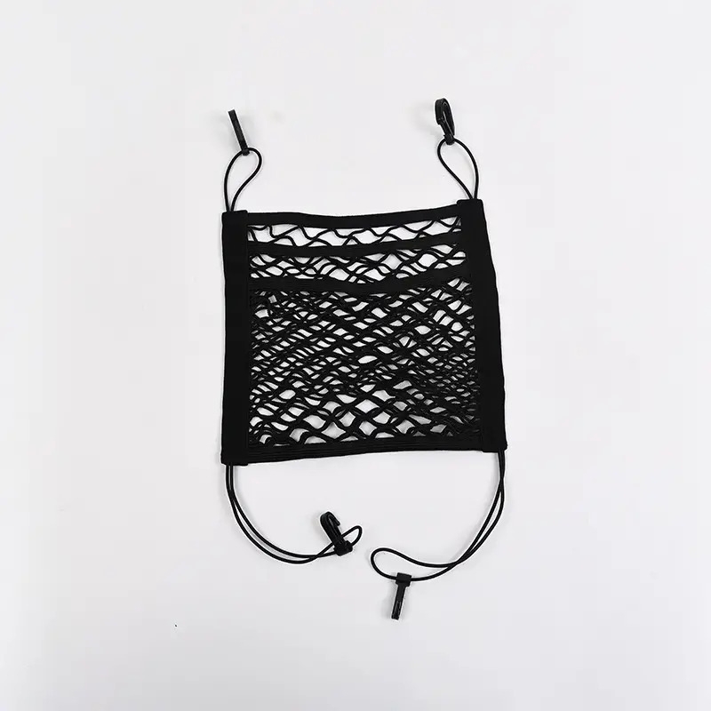 1pc 3-Layer Car Mesh Organizer, Sac Filet De Siège Arrière, Barrière Pour Animaux De Compagnie Arrière, Porte-mouchoirs De Cargaison, Porte-monnaie De Rangement, Pochette De Filet Pour Voiture détails 3
