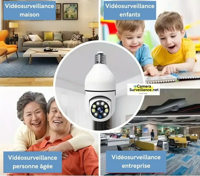 Caméra espion ampoule 360°