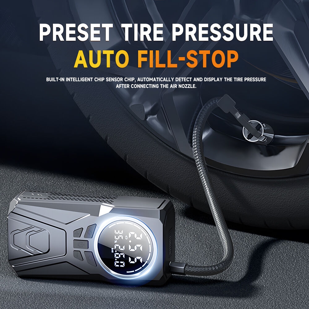 Démarreur de batterie de voiture 3000 A, compresseur d'air portable 150 PSI, gonfleur de pneus, lampe LED multifonction, booster de batterie pour démarreur de voiture