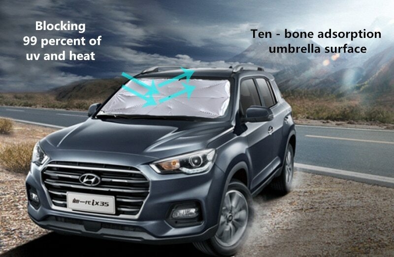 Couvre Pare-brise voiture Parapluie pliable aide refroidissement intérieur prix maroc